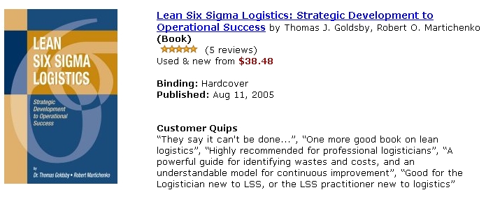 logistics for six sigma