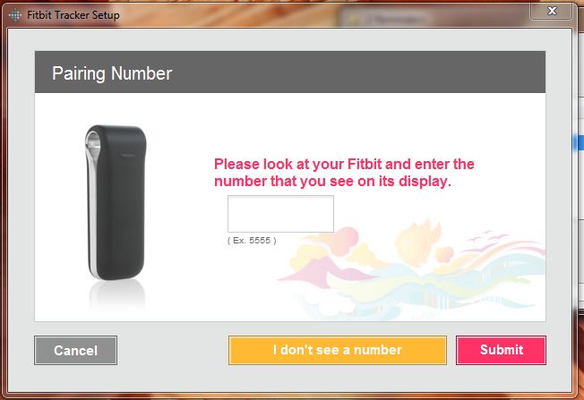 fitbit setup pairing number